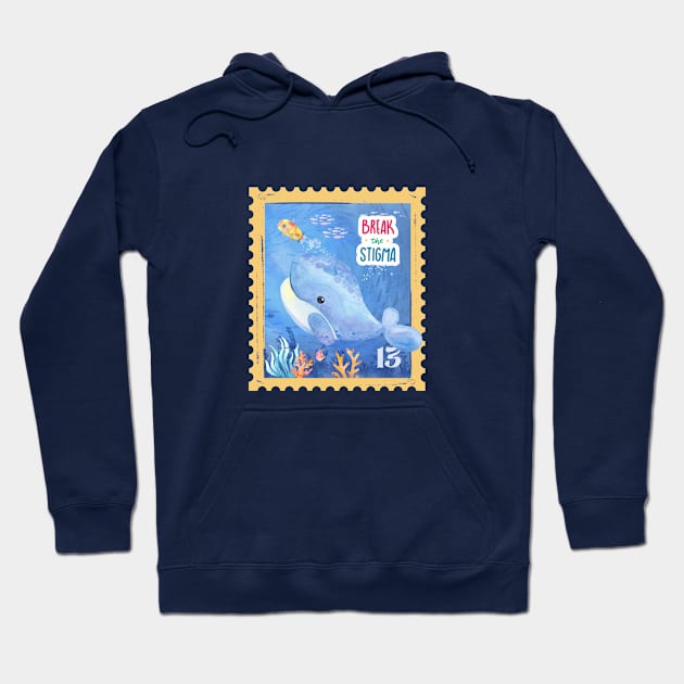 Break The Stigma! A Whale Accompany Submarine in The Sea Hoodie by Natifa